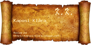 Kaposi Klára névjegykártya