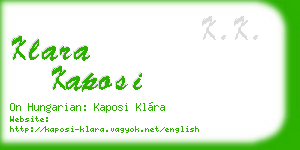 klara kaposi business card